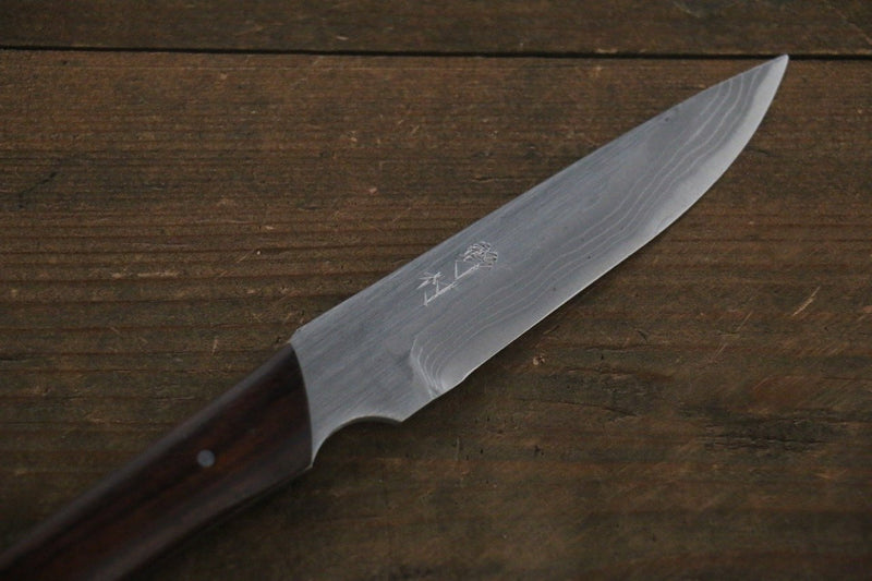 Kazuo Nomura Acier Blanc No.2 Migaki Terminé couteau de chasseur  100mm Ironwood Manipuler - japanny-FR