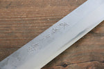 Sakai Takayuki Acier argenté NO.3 Damas Kiritsuke Yanagiba  300mm Ebène avec bague Manipuler Avec gaine - japanny-FR