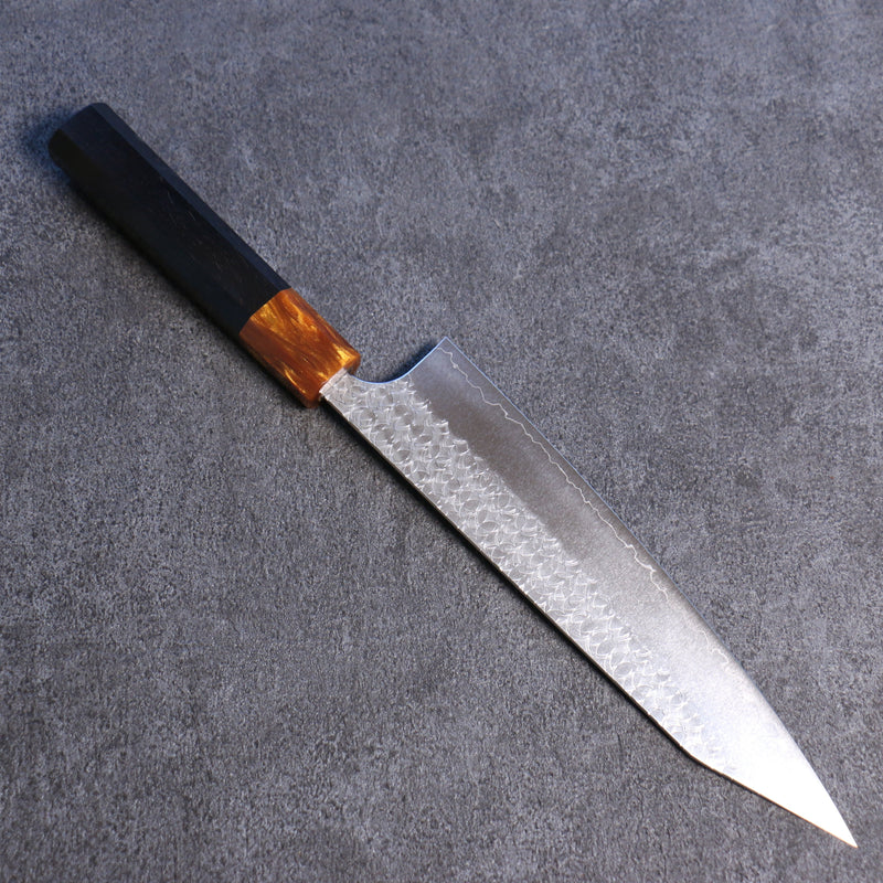Yoshimi Kato Minamo R2/SG2 Martelé Kirituke Gyuto  210mm Bois d'ébène Manipuler - japanny-FR