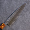 Yoshimi Kato Minamo R2/SG2 Martelé Kirituke Gyuto  210mm Bois d'ébène Manipuler - japanny-FR