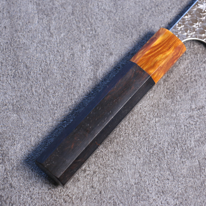 Yoshimi Kato Minamo R2/SG2 Martelé Kirituke Gyuto  210mm Bois d'ébène Manipuler - japanny-FR