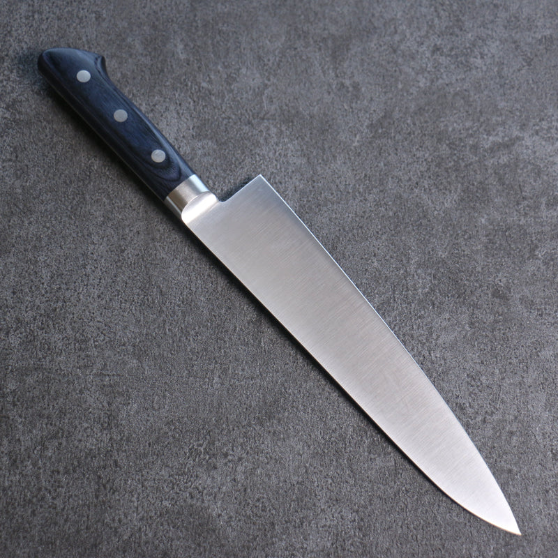 Seisuke Seiten Molybdene Gyuto Couteau Japonais 210mm bleu marine de pakka noir Manipuler avec Gaine - japanny-FR