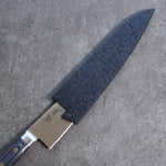 Seisuke Seiten Molybdene Gyuto Couteau Japonais 210mm bleu marine de pakka noir Manipuler avec Gaine - japanny-FR