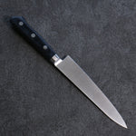 Seisuke Seiten Molybdene Petite-utilité Couteau Japonais 150mm bleu marine de pakka noir Manipuler avec Gaine - japanny-FR