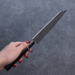 Seisuke AUS10 Miroir Croisé Bunka Couteau Japonais 180mm Bois de pakka noir Manipuler - japanny-FR