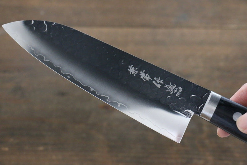 Kanetsune VG1 Martelé Santoku  165mm Bois de Pakka Manipuler - japanny-FR