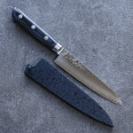 Seisuke Seiun VG10 33-Couches Damas Petite-utilité Couteau Japonais 135mm bleu marine de pakka noir Manipuler avec Gaine - japanny-FR