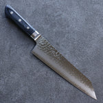 Seisuke Aotsuchi AUS10 Martelé Kiritsuke Santoku Couteau Japonais 195mm bleu marine de pakka noir Manipuler - japanny-FR