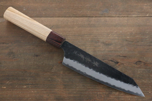 Sakai Takayuki Super Bleu Martelé Finition noire Kengata Santoku 160mm - japanny-FR