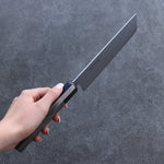 Seisuke VG10 Damas Nakiri Couteau Japonais 180mm Bois de pakka Gris Manipuler - japanny-FR