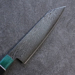 Seisuke AUS10 Miroir Croisé Kiritsuke Santoku Couteau Japonais 180mm Shitan(férule:Bois de Pakka vert) Manipuler - japanny-FR