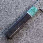 Seisuke AUS10 Miroir Croisé Santoku Couteau Japonais 180mm Shitan(férule:Bois de Pakka vert) Manipuler - japanny-FR