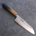 Seisuke SLD Washiji Santoku Couteau Japonais 165mm Chêne brûlé Manipuler - japanny-FR