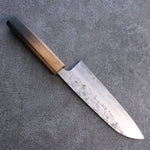 Seisuke SLD Washiji Santoku Couteau Japonais 165mm Chêne brûlé Manipuler - japanny-FR