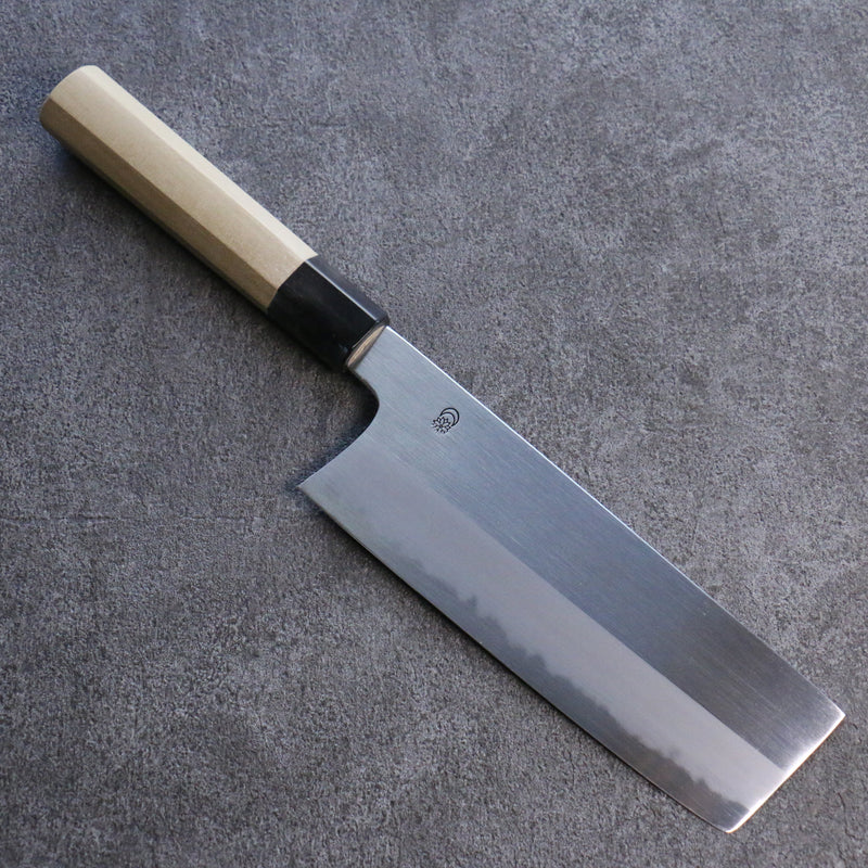 Kikuzuki Acier Blanc No.2 Kasumitogi Nakiri Couteau Japonais 180mm Magnolia Manipuler - japanny-FR