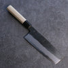 Kikuzuki Acier Blanc No.2 Finition noire Nakiri Couteau Japonais 180mm Magnolia Manipuler - japanny-FR