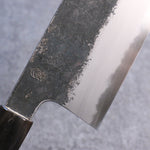 Kikuzuki Acier Blanc No.2 Finition noire Nakiri Couteau Japonais 180mm Magnolia Manipuler - japanny-FR