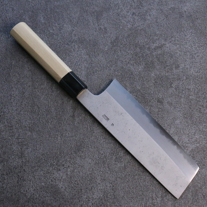 Kikuzuki Acier Blanc No.2 Nashiji Nakiri Couteau Japonais 180mm Magnolia Manipuler - japanny-FR