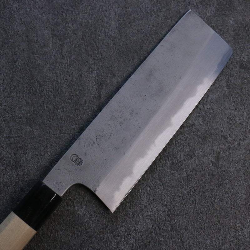 Kikuzuki Acier Blanc No.2 Nashiji Nakiri Couteau Japonais 180mm Magnolia Manipuler - japanny-FR