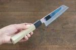 Choyo Acier Blanc Finition en miroir Kiritsuke Santoku  180mm Magnolia Manipuler - japanny-FR