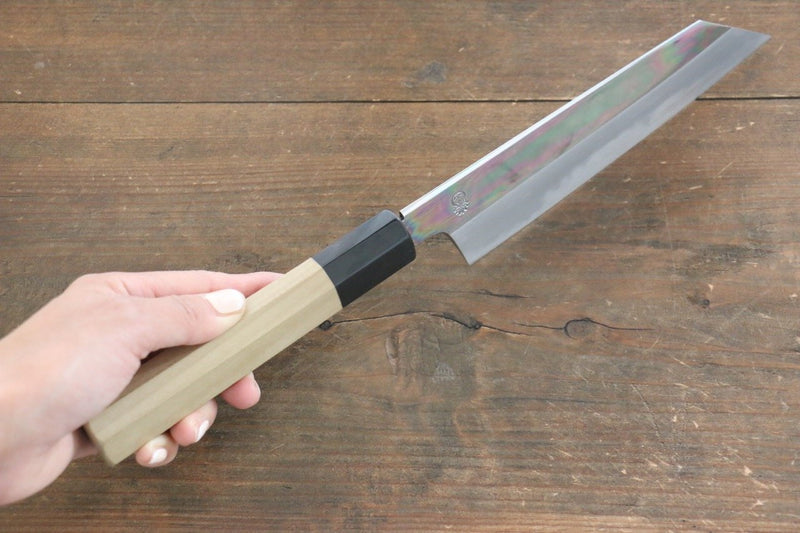 Choyo Acier Blanc Finition en miroir Kiritsuke Santoku  180mm Magnolia Manipuler - japanny-FR