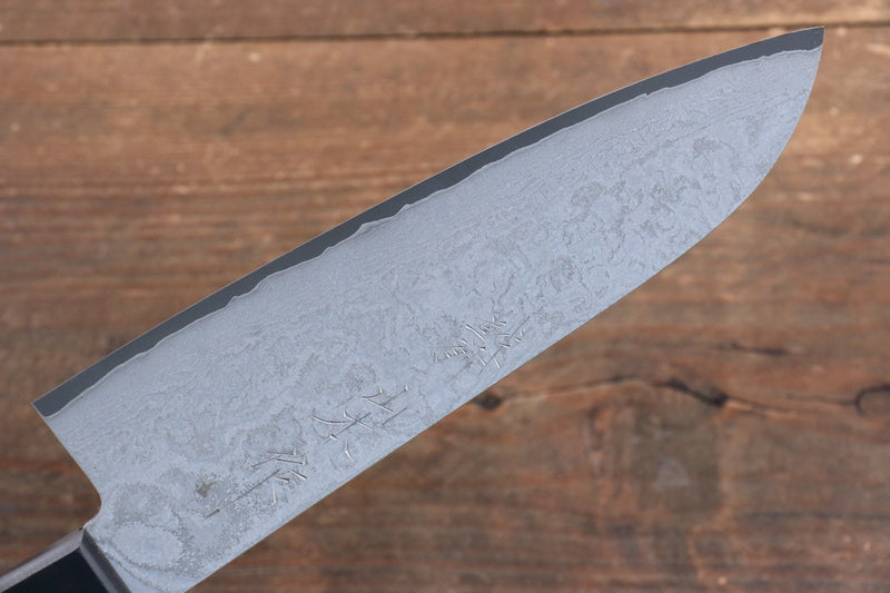 Nao Yamamoto VG10 Damas noir Santoku  180mm Bois de pakka noir Manipuler - japanny-FR