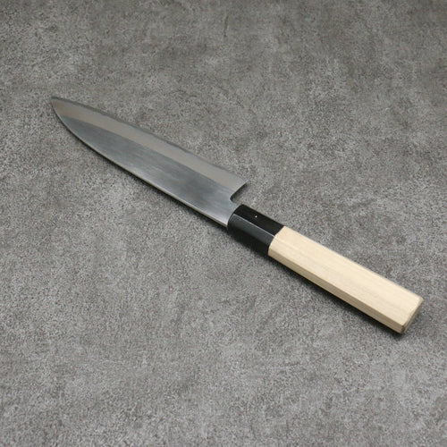 Minamoto Akitada Acier Blanc No.2 Kasumitogi Santoku Couteau Japonais 180mm Magnolia Manipuler - japanny-FR