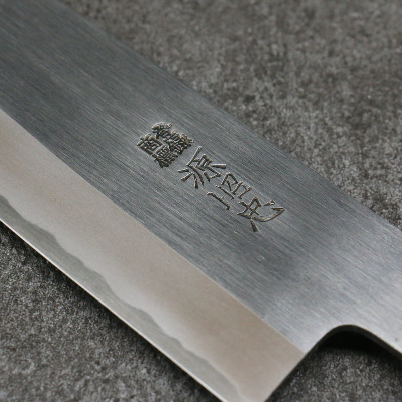 Minamoto Akitada Acier Blanc No.2 Kasumitogi Santoku Couteau Japonais 180mm Magnolia Manipuler - japanny-FR