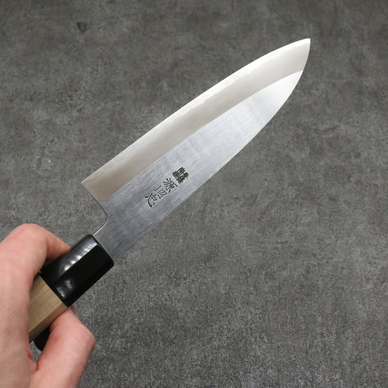 Minamoto Akitada Acier Blanc No.2 Kasumitogi Santoku 180mm Manipuler Magnolia - japanny-FR