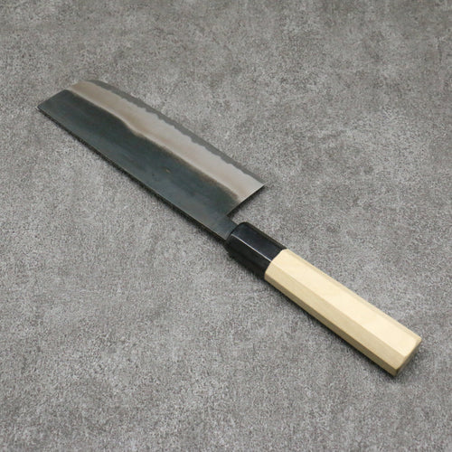 Minamoto Akitada Acier Blanc No.2 Kurouchi Nakiri Couteau Japonais 165mm Magnolia Manipuler - japanny-FR