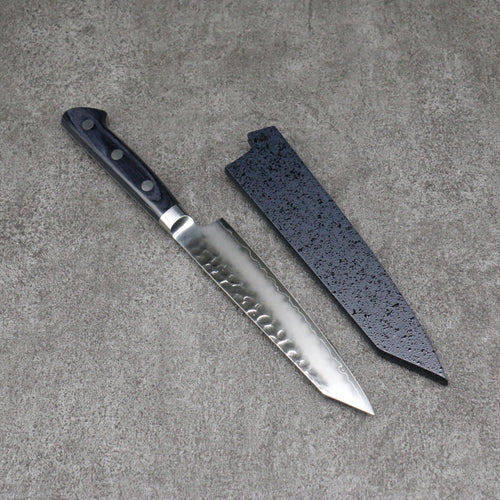 Seisuke Aotsuchi AUS10 Martelé Kiritsuke Petty,Utilité Couteau Japonais 145mm bleu marine de pakka noir Manipuler avec Gaine - japanny-FR
