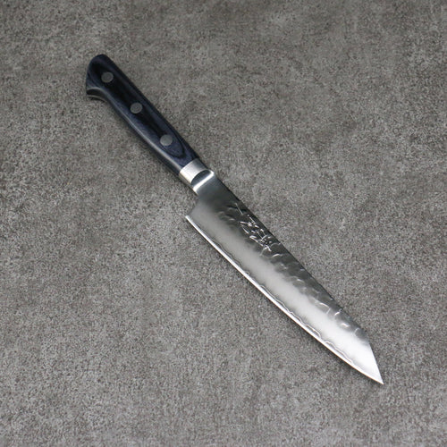 Seisuke Aotsuchi AUS10 Martelé Kiritsuke Petty,Utilité Couteau Japonais 145mm bleu marine de pakka noir Manipuler - japanny-FR