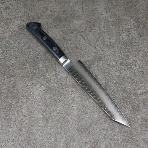 Seisuke Aotsuchi AUS10 Martelé Kiritsuke Petty,Utilité Couteau Japonais 145mm bleu marine de pakka noir Manipuler - japanny-FR