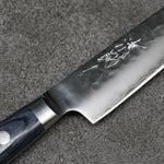 Seisuke Aotsuchi AUS10 Martelé Kiritsuke Petty,Utilité Couteau Japonais 145mm bleu marine de pakka noir Manipuler - japanny-FR