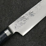 Seisuke Acier Bleu No.2 Nashiji Kiritsuke Petty,Utilité Couteau Japonais 145mm bleu marine de pakka noir Manipuler - japanny-FR