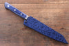 Seisuke Aotsuchi AUS10 Martelé Kiritsuke Petty,Utilité  140mm Bois de pakka bleu Manipuler avec Gaine - japanny-FR