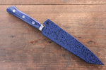 Seisuke Aotsuchi AUS10 Martelé Kiritsuke Petty,Utilité  140mm Bois de pakka bleu Manipuler avec Gaine - japanny-FR