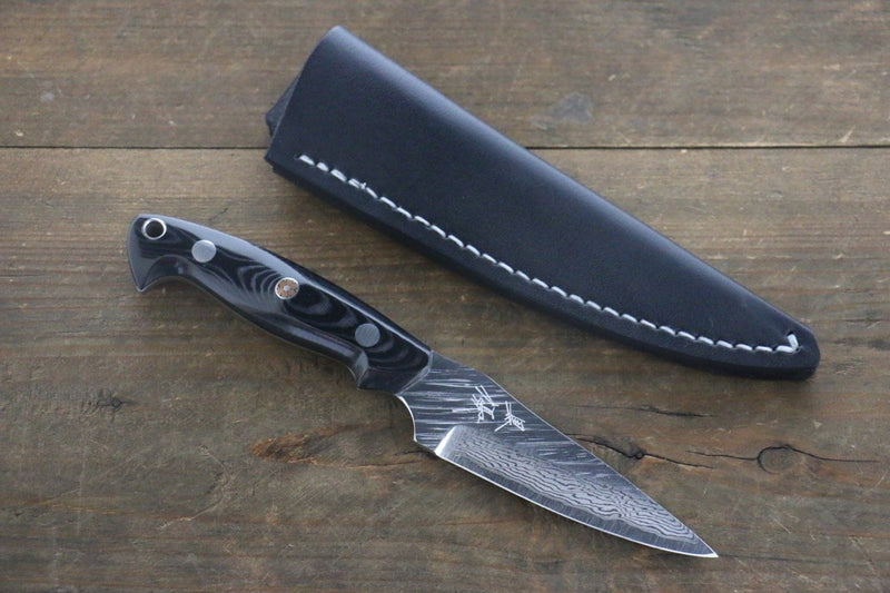Yu Kurosaki Fujin VG10 Damas couteau de chasseur  100mm Micarta noir Manipuler - japanny-FR