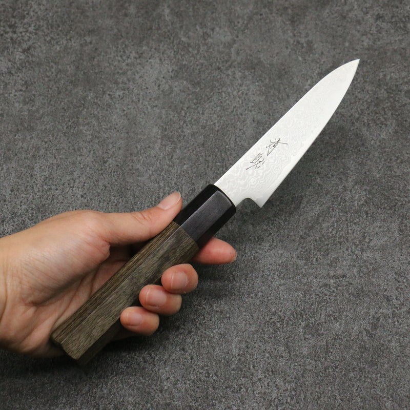 Seisuke VG10 Damas Petite-utilité Couteau Japonais 105mm Bois de pakka Gris Manipuler - japanny-FR