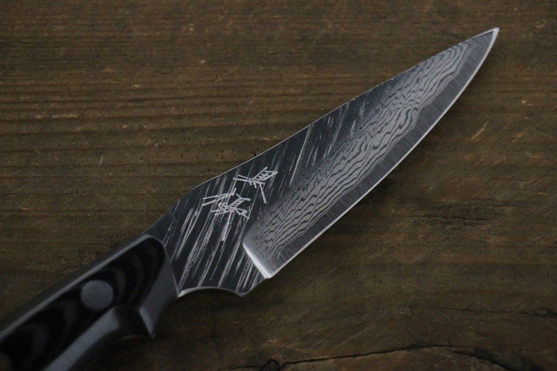 Yu Kurosaki Fujin VG10 Damas couteau de chasseur  100mm Micarta noir Manipuler - japanny-FR