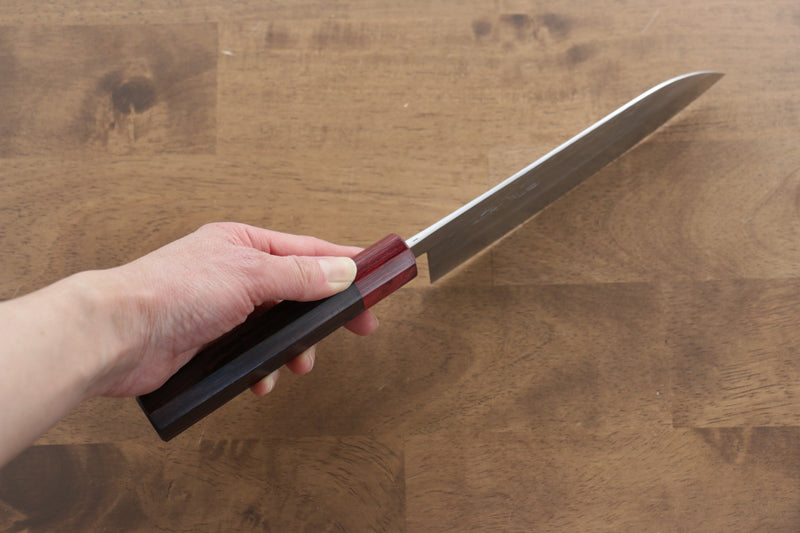 Kunihira VG1 Martelé Santoku  170mm Shitan(férule:bois rouge Pakka) Manipuler - japanny-FR