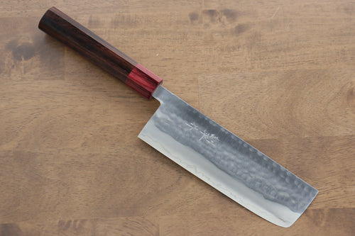 Kunihira VG1 Martelé Nakiri  165mm Shitan(férule:bois rouge Pakka) Manipuler - japanny-FR