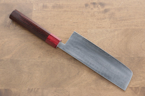 Kunihira VG1 Martelé Nakiri  165mm Shitan(férule:bois rouge Pakka) Manipuler - japanny-FR