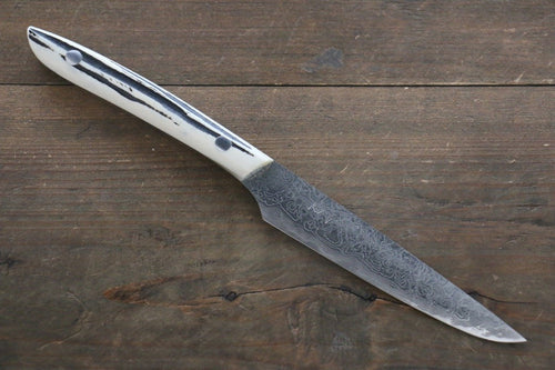 Takeshi Saji R2/SG2 Finition en diamant Damas couteau à steak  125mm Os de vache Manipuler - japanny-FR