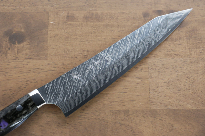 Yu Kurosaki Fujin SPG2 Martelé Gyuto  210mm Acrylique bleu violet Manipuler - japanny-FR