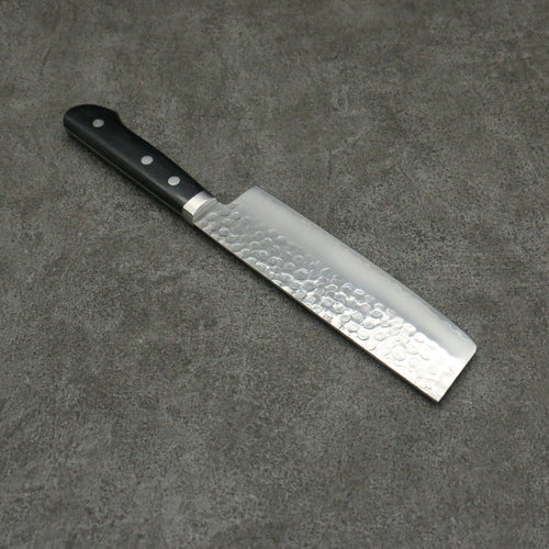 Kanetsune VG1 Martelé Nakiri Couteau Japonais 165mm Bois de pakka noir Manipuler - japanny-FR