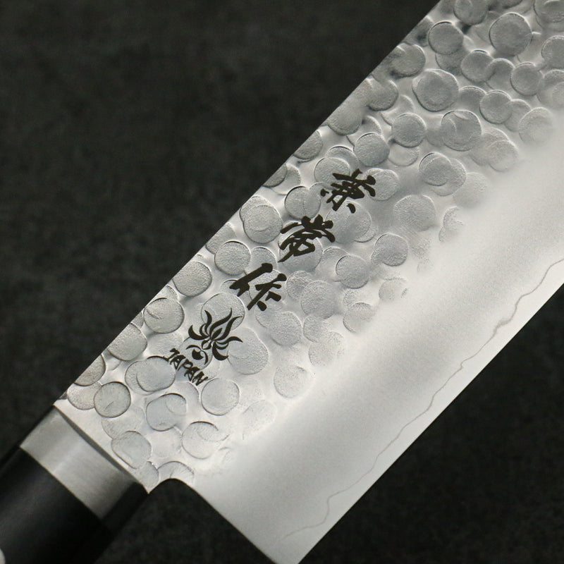 Kanetsune VG1 Martelé Nakiri Couteau Japonais 165mm Bois de pakka noir Manipuler - japanny-FR