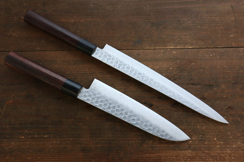 Sakai Takayuki 45 Layer Damascus Japanese Chef's Knife Sujihiki 240mm & Santoku 180mm Set with Shitan Handle - japanny-FR