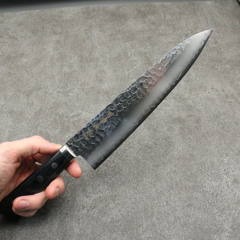 Kanetsune VG1 Martelé Gyuto Couteau Japonais 210mm Bois de pakka noir Manipuler - japanny-FR