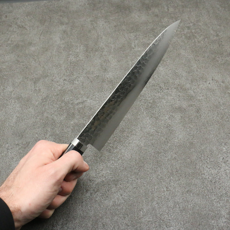 Kanetsune VG1 Martelé Gyuto Couteau Japonais 210mm Bois de pakka noir Manipuler - japanny-FR